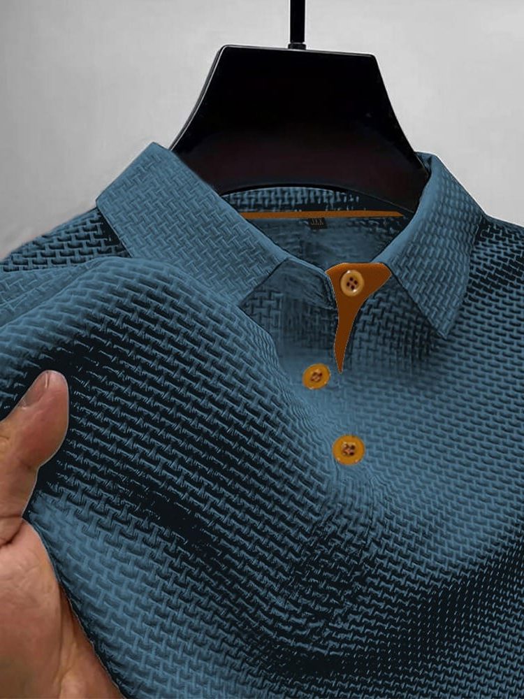 Short Sleeve Textured Polo Shirt for Men
