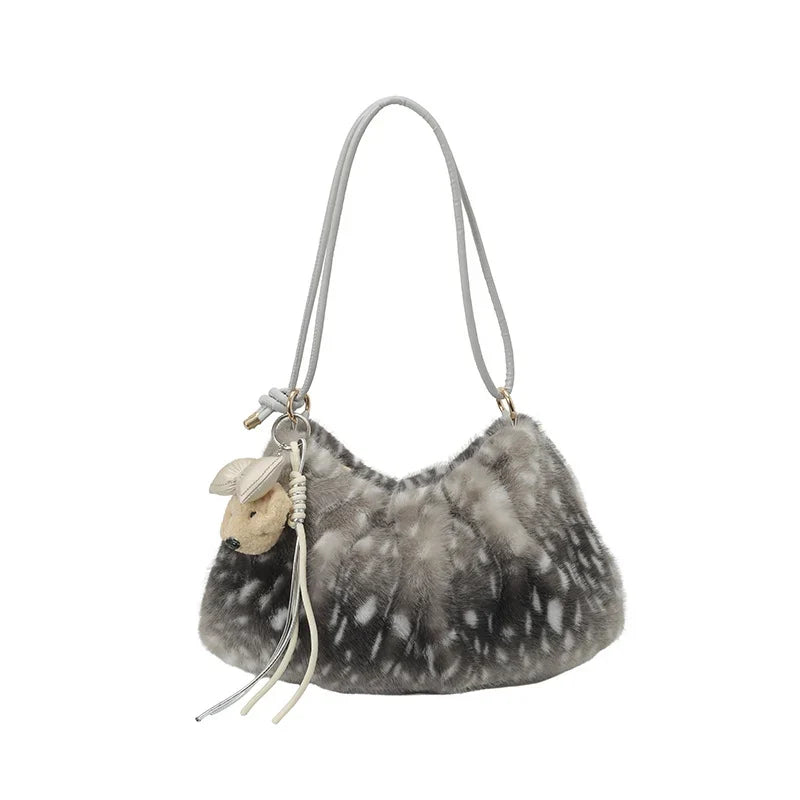 Shoulder Bag | Plush Faux Fur & Adjustable Strap