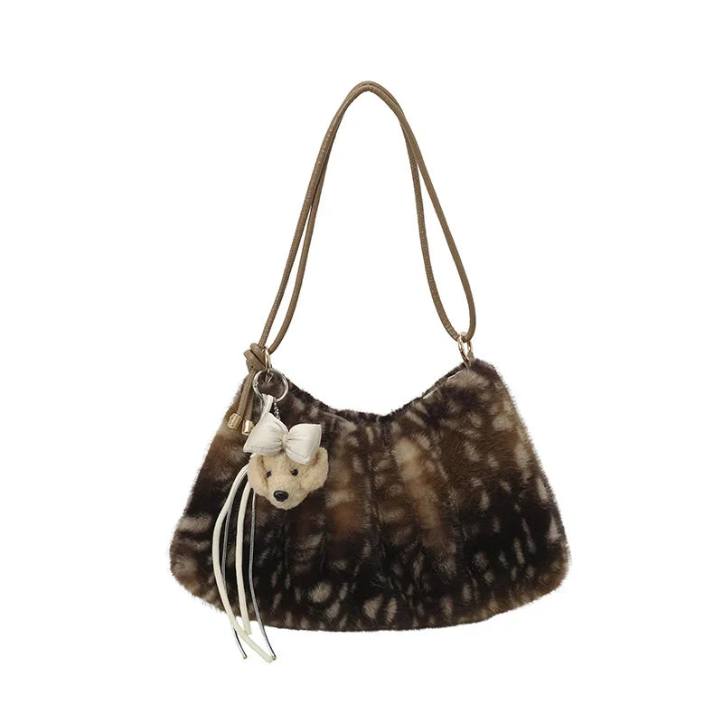 Shoulder Bag | Plush Faux Fur & Adjustable Strap