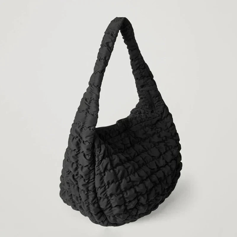 Shoulder Bag | Quilted Oversized Nylon & Polyester | 48 x 35 x 18 cm