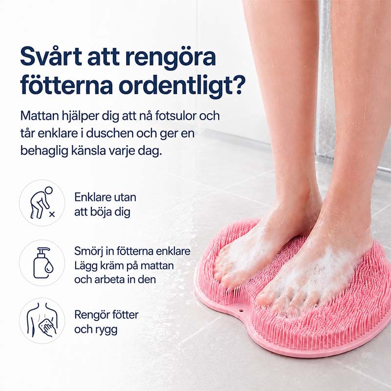 Shower Foot Scrubber Non Slip Mat with Silicone Bristles and Suction Cups