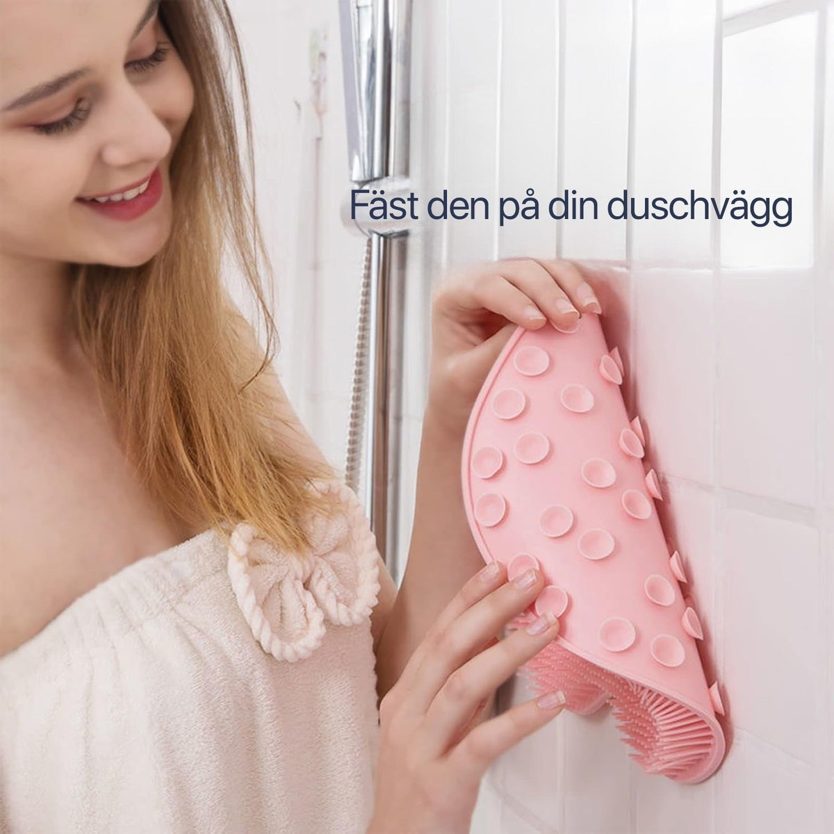 Shower Foot Scrubber Non Slip Mat with Silicone Bristles and Suction Cups
