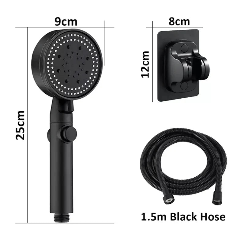 Shower Head | High-Pressure Air Injection & Self-Cleaning Silicone Nozzles