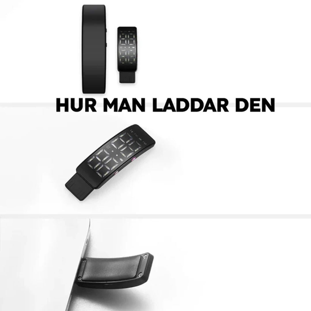 Silent Vibrating Alarm Clock Wristband with USB Charging and Adjustable Silicone Strap