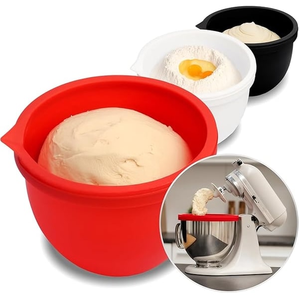 Silicone 5 Quart Mixing Bowl Liner with Lid for Stand Mixer