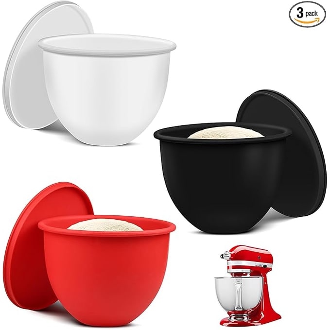 Silicone 5 Quart Mixing Bowl Liner with Lid for Stand Mixer