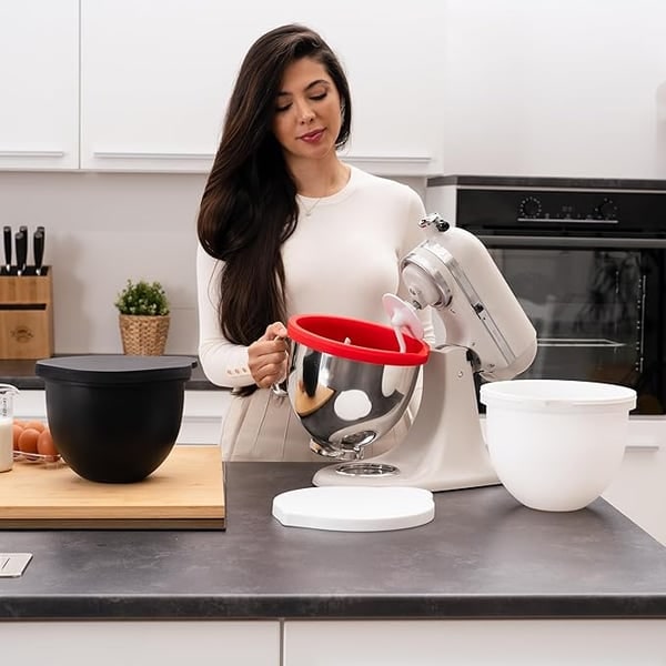 Silicone 5 Quart Mixing Bowl Liner with Lid for Stand Mixer