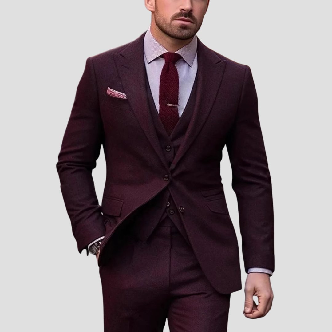 Slim Fit Blazer and Trousers Set for Men