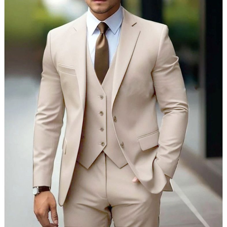 Slim Fit Blazer and Trousers Set for Men