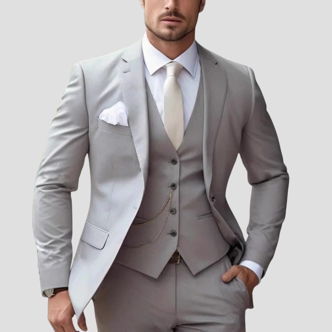 Slim Fit Blazer and Trousers Set for Men