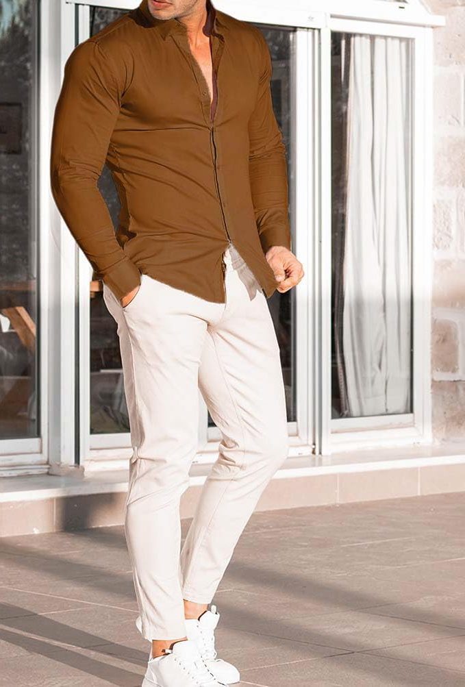 Slim Fit Button-Down Shirt for Men