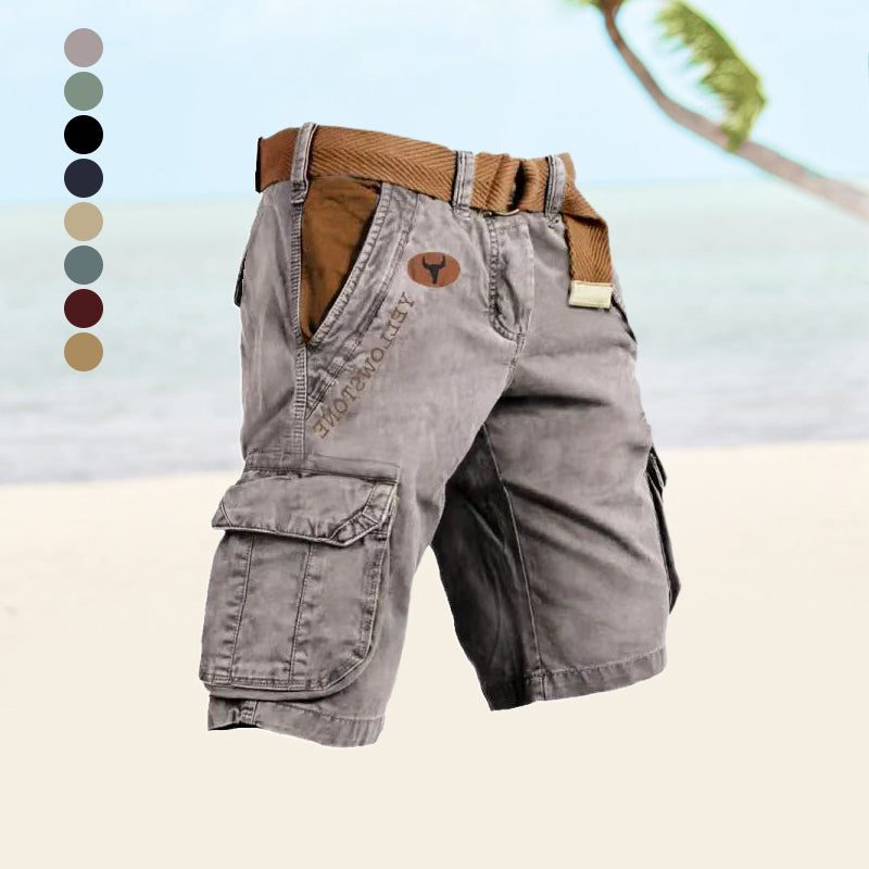 Slim Fit Cargo Shorts with Welt Pockets for Men
