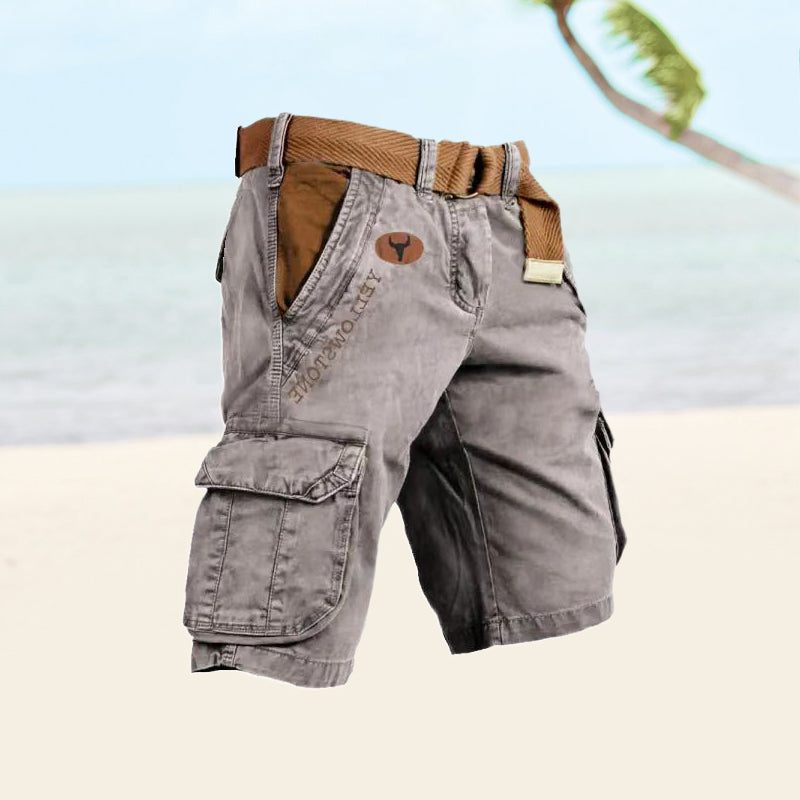 Slim Fit Cargo Shorts with Welt Pockets for Men
