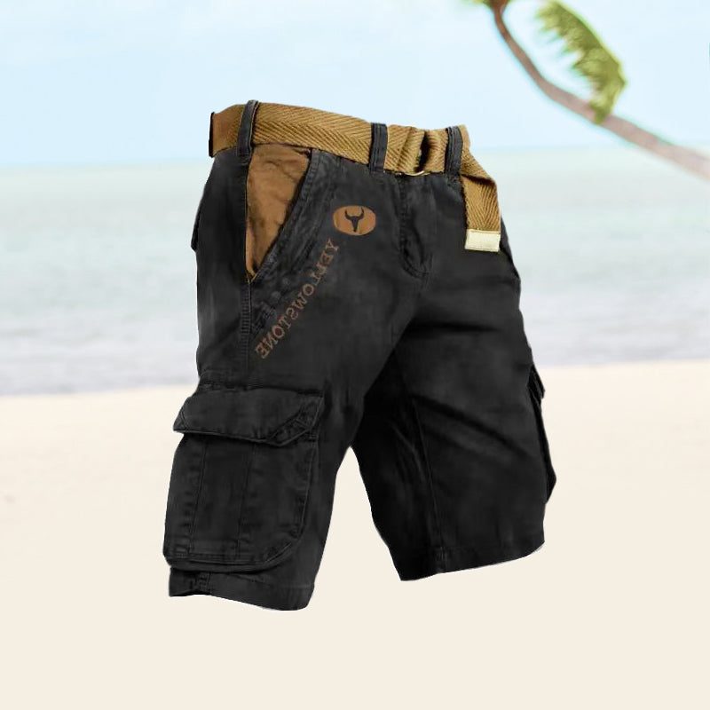 Slim Fit Cargo Shorts with Welt Pockets for Men