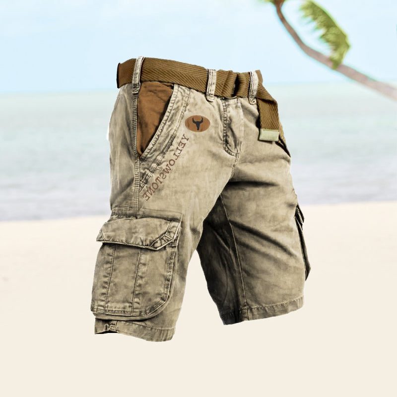 Slim Fit Cargo Shorts with Welt Pockets for Men