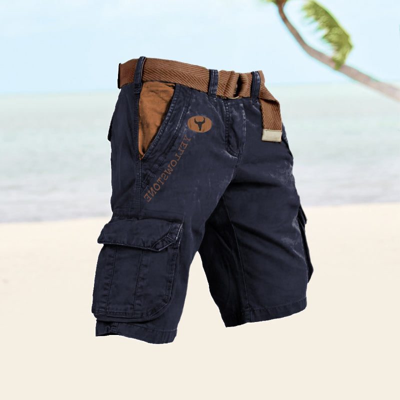 Slim Fit Cargo Shorts with Welt Pockets for Men