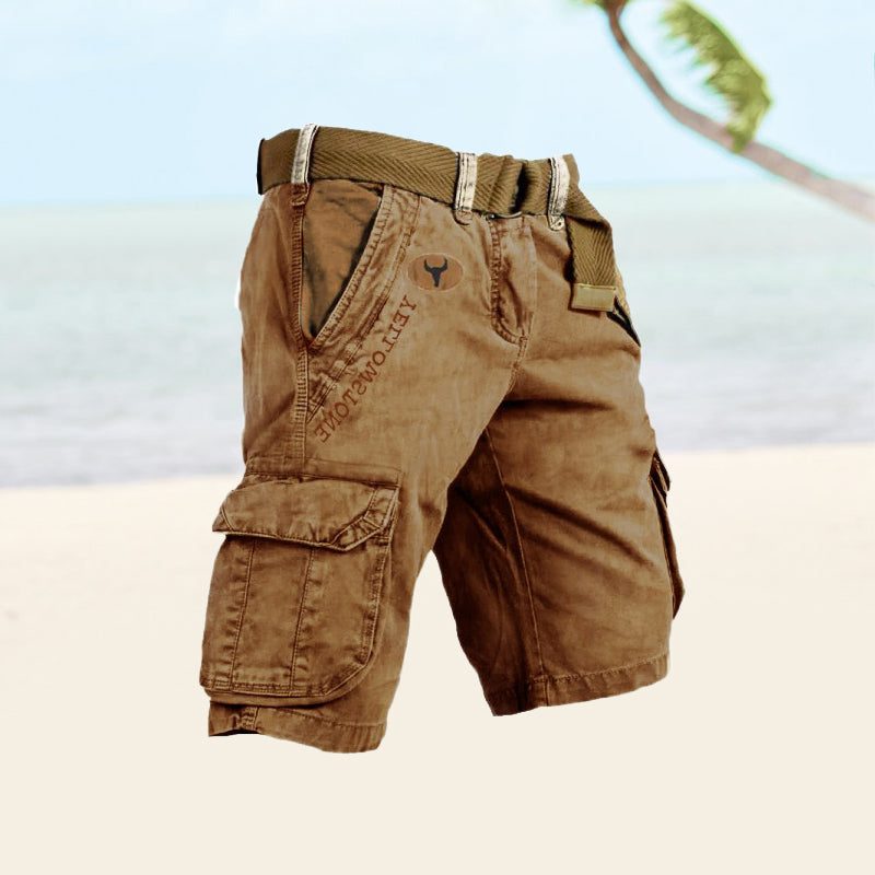 Slim Fit Cargo Shorts with Welt Pockets for Men