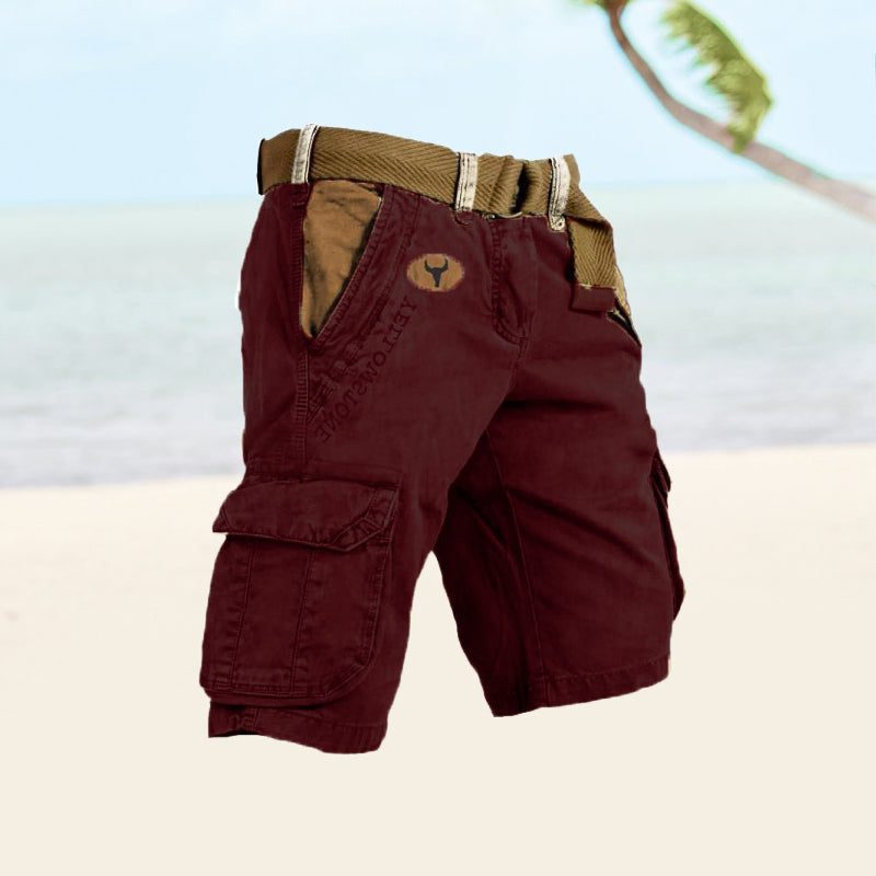 Slim Fit Cargo Shorts with Welt Pockets for Men