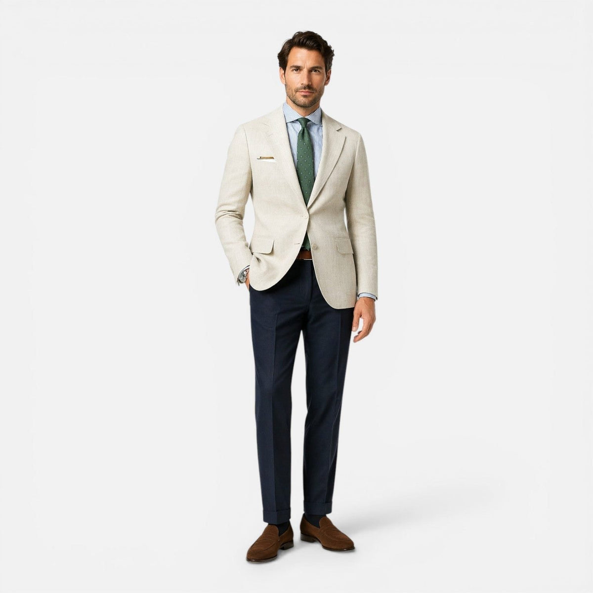 Slim Fit Linen Blazer for Men