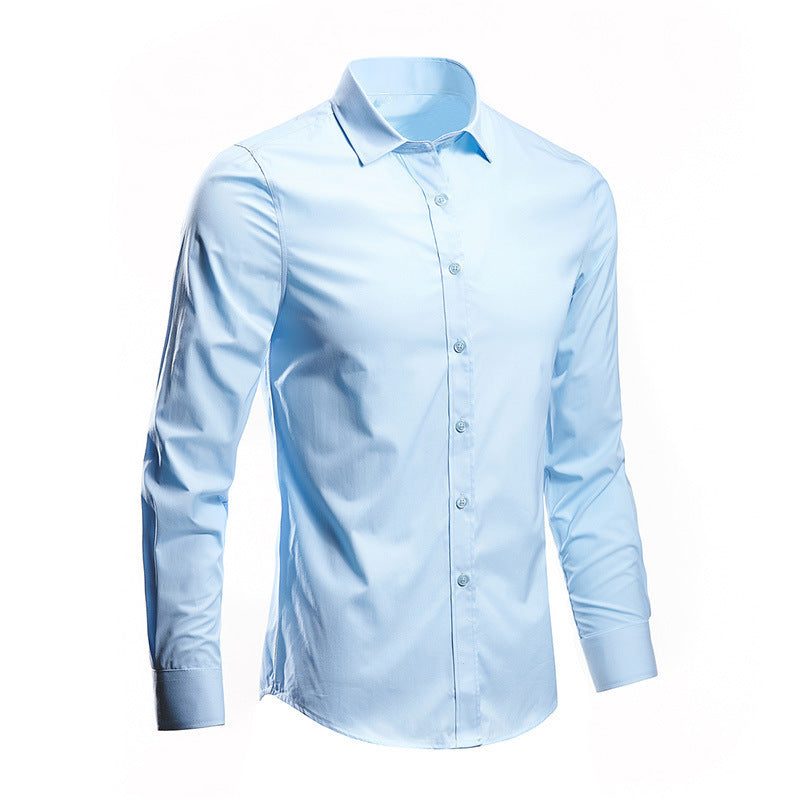 Slim Fit Long Sleeve Button-Up Shirt for Men