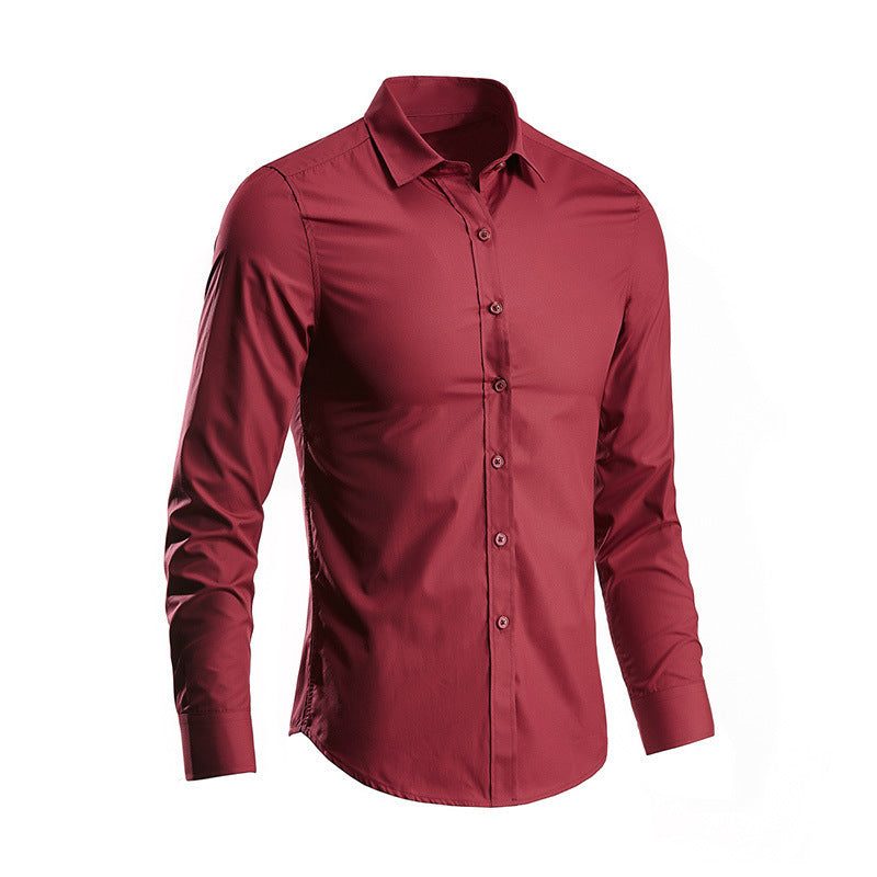 Slim Fit Long Sleeve Button-Up Shirt for Men
