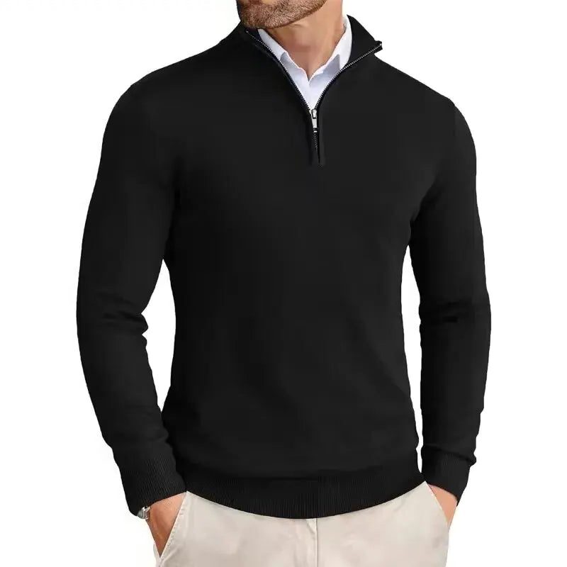 Slim Fit Quarter Zip Sweater for Men