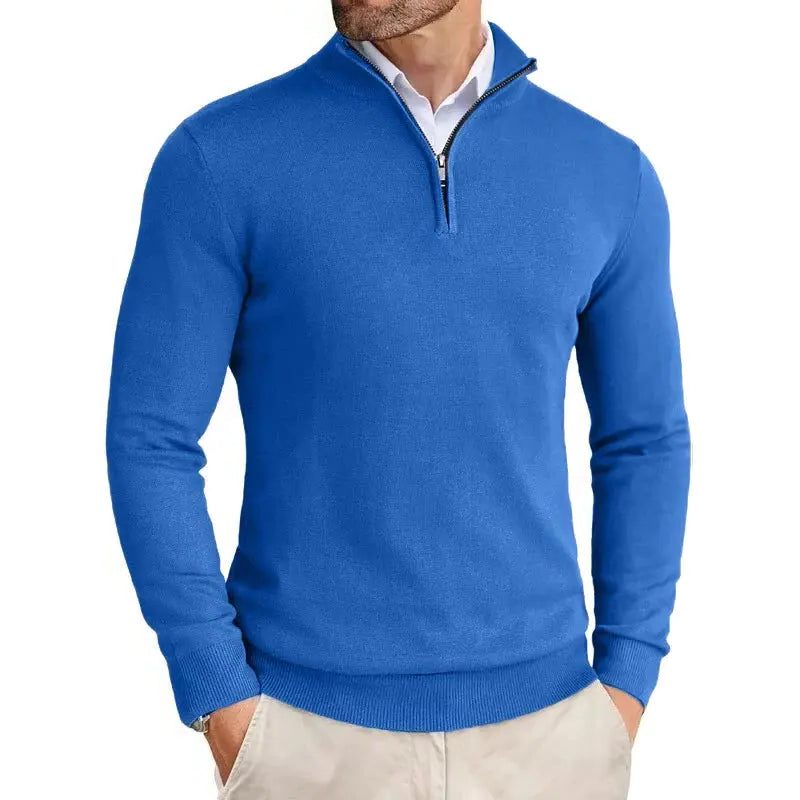 Slim Fit Quarter Zip Sweater for Men