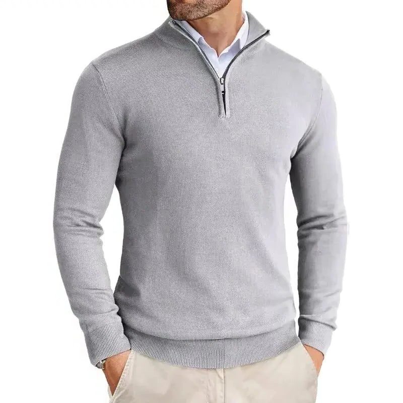 Slim Fit Quarter Zip Sweater for Men
