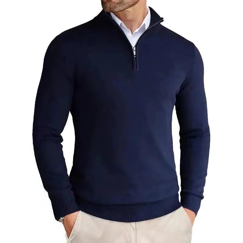 Slim Fit Quarter Zip Sweater for Men
