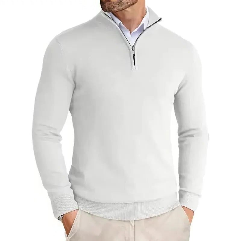 Slim Fit Quarter Zip Sweater for Men