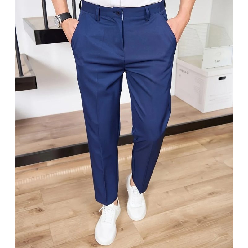 Slim Fit Straight Leg Pants for Men