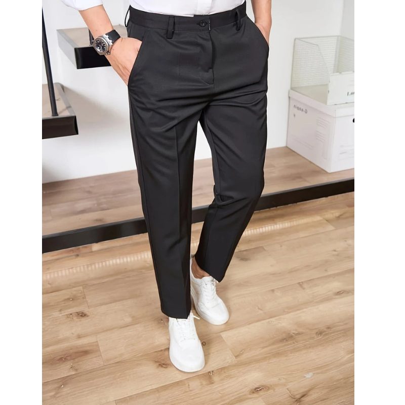 Slim Fit Straight Leg Pants for Men