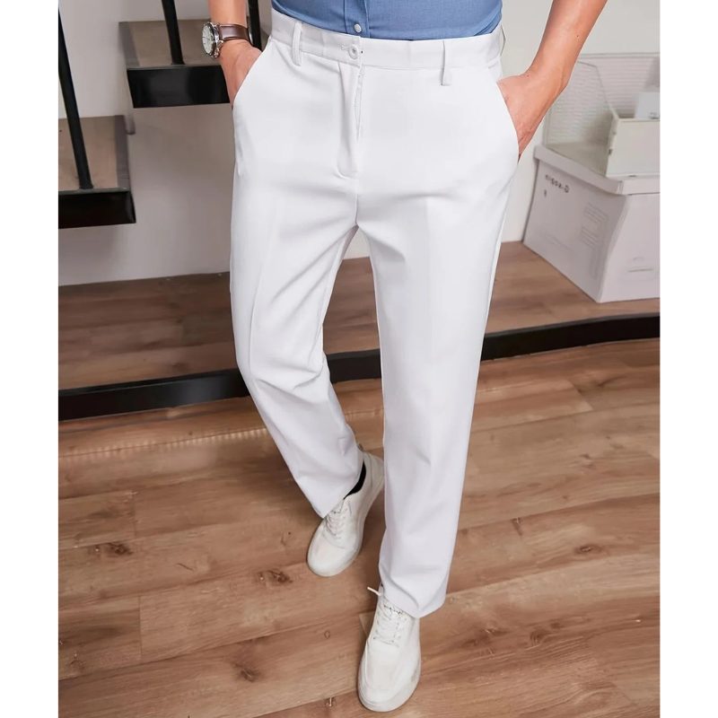 Slim Fit Straight Leg Pants for Men