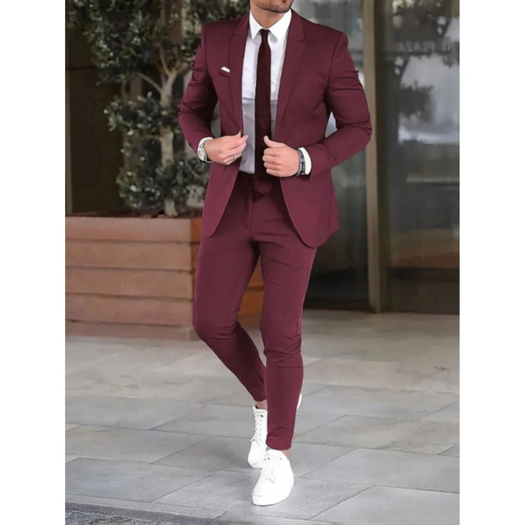 Slim Fit Two-Piece Suit Set for Men