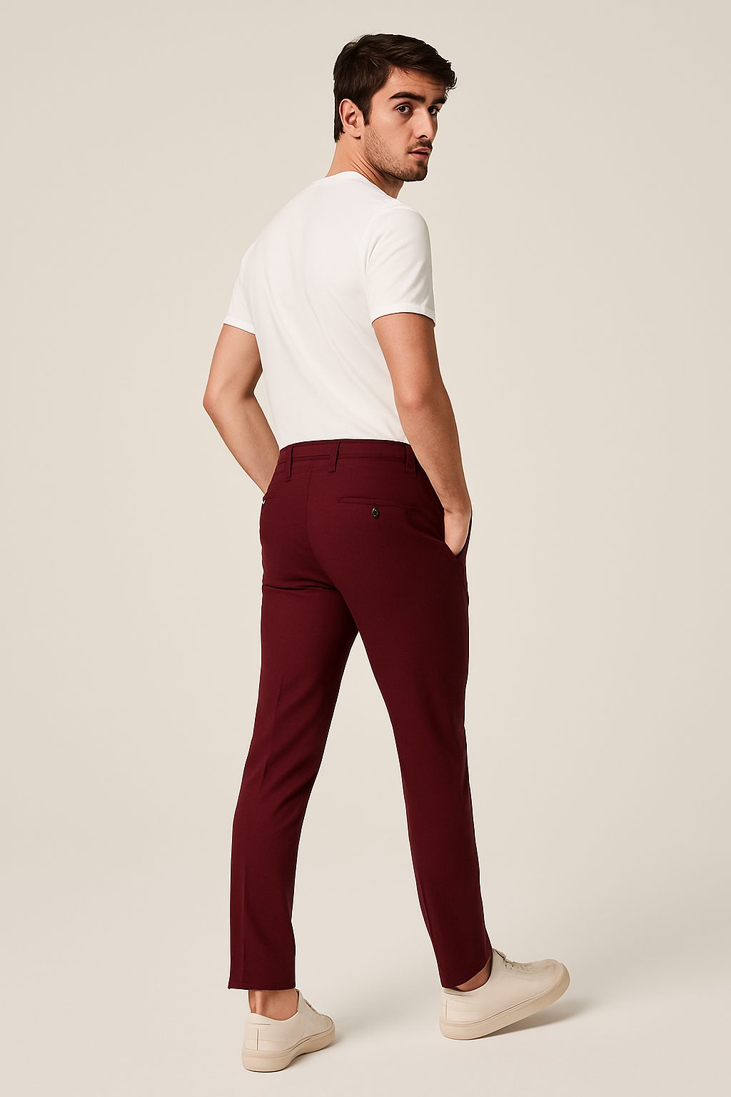 Slim Leg Chino Trousers for Men