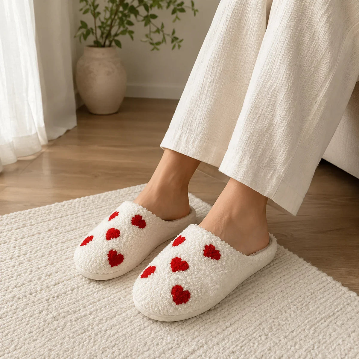 Slippers | Sherpa Fleece Lined & Cushioned Non-Slip Sole