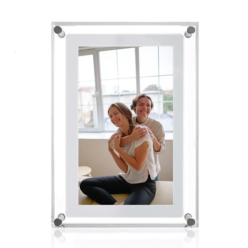 Smart Digital Picture Frame with Video Display and Acrylic Block Design Electronic Photo