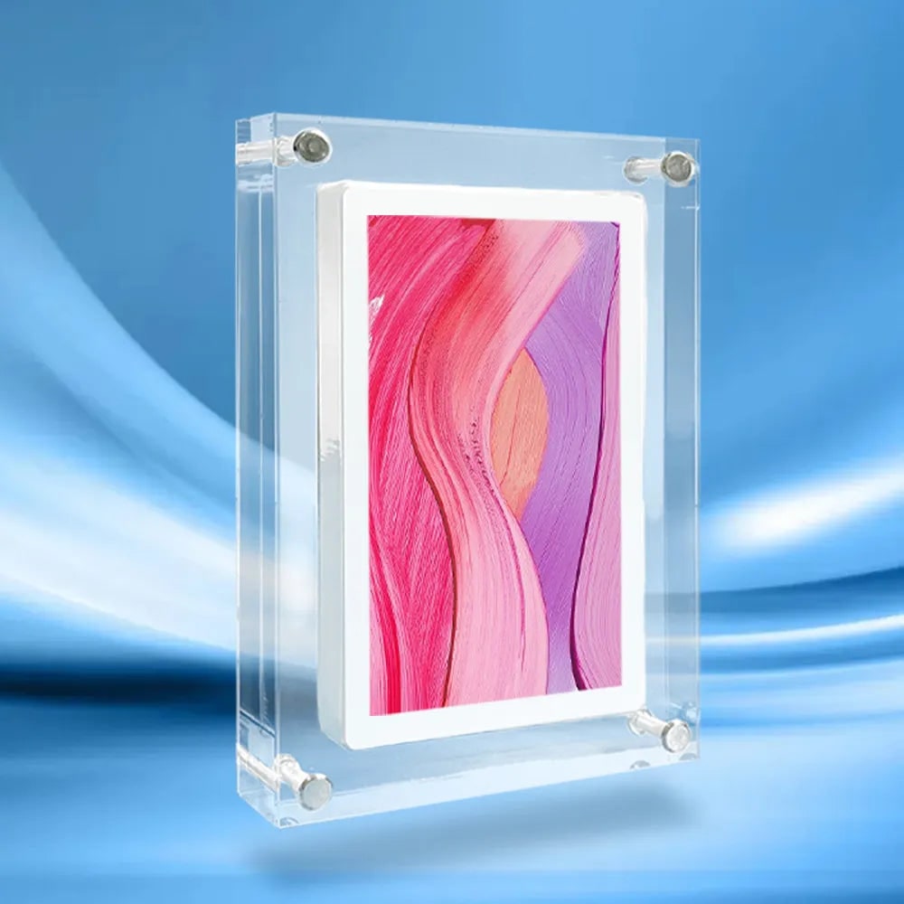 Smart Digital Picture Frame with Video Display and Acrylic Block Design Electronic Photo