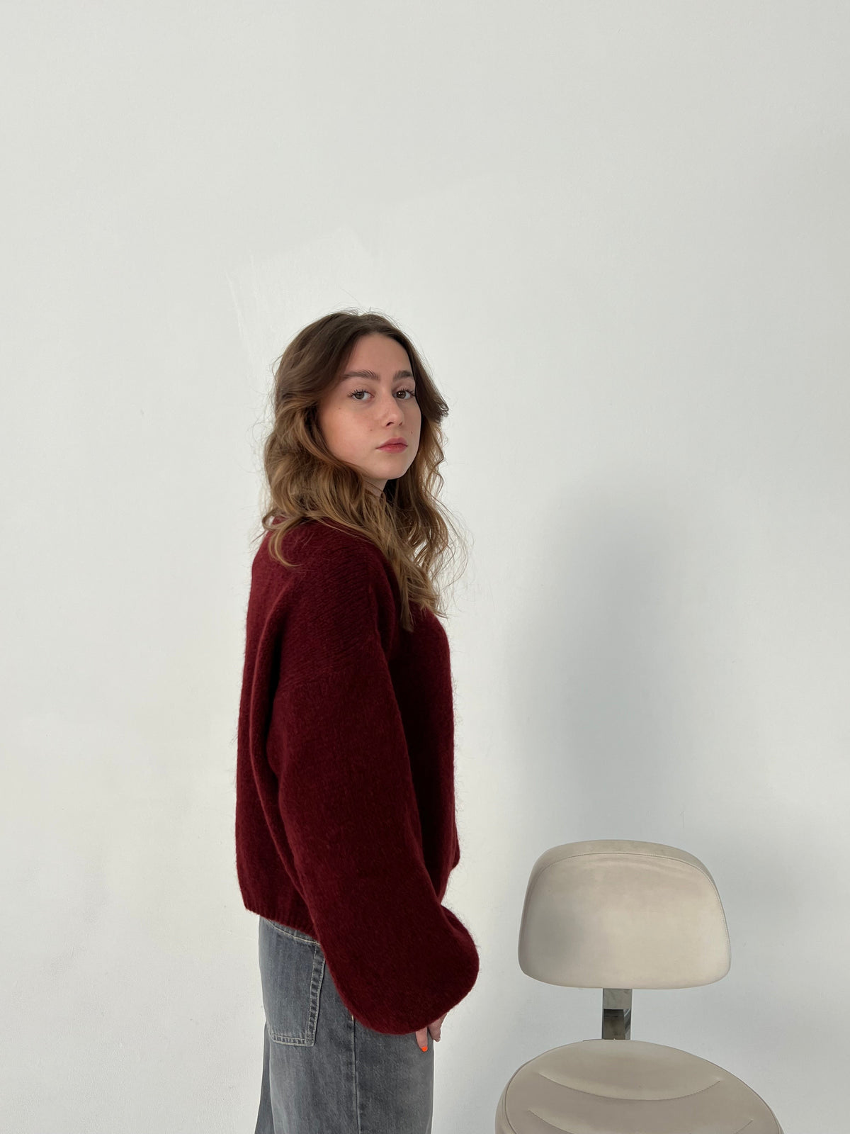 Women's Loose Fit Round Neck Jumper Long Sleeve