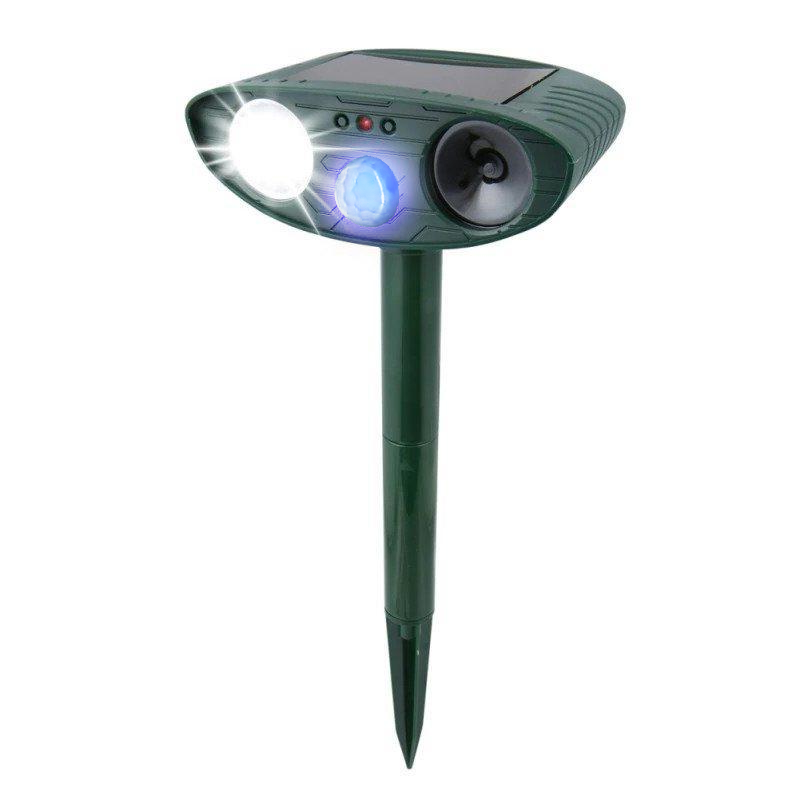 Solar Powered Ultrasonic Pest Repeller with Motion Sensor and Flashing LED Light