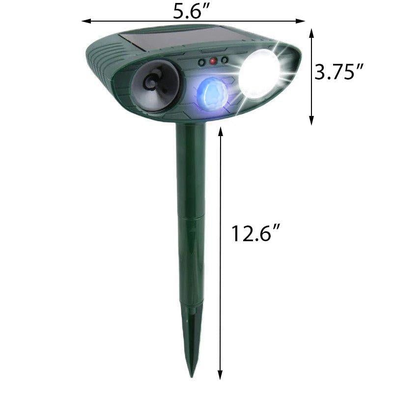 Solar Powered Ultrasonic Pest Repeller with Motion Sensor and Flashing LED Light
