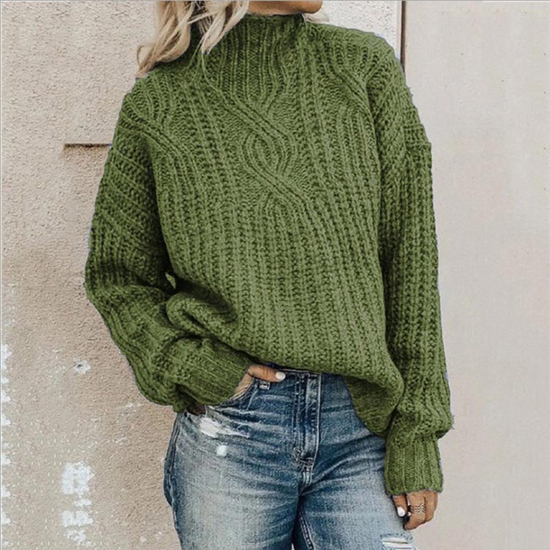 Marina | Cable Knit Green Sweater