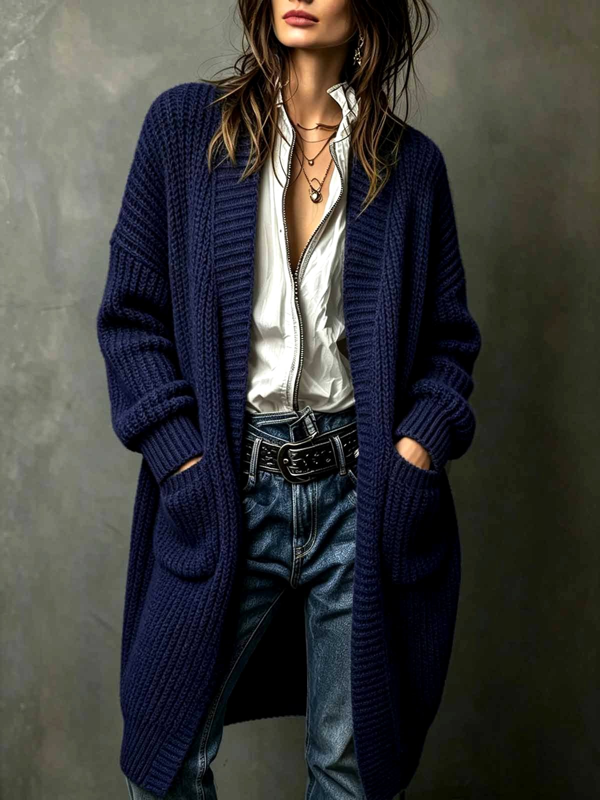 Sophia - Women's Long Knit Cardigan