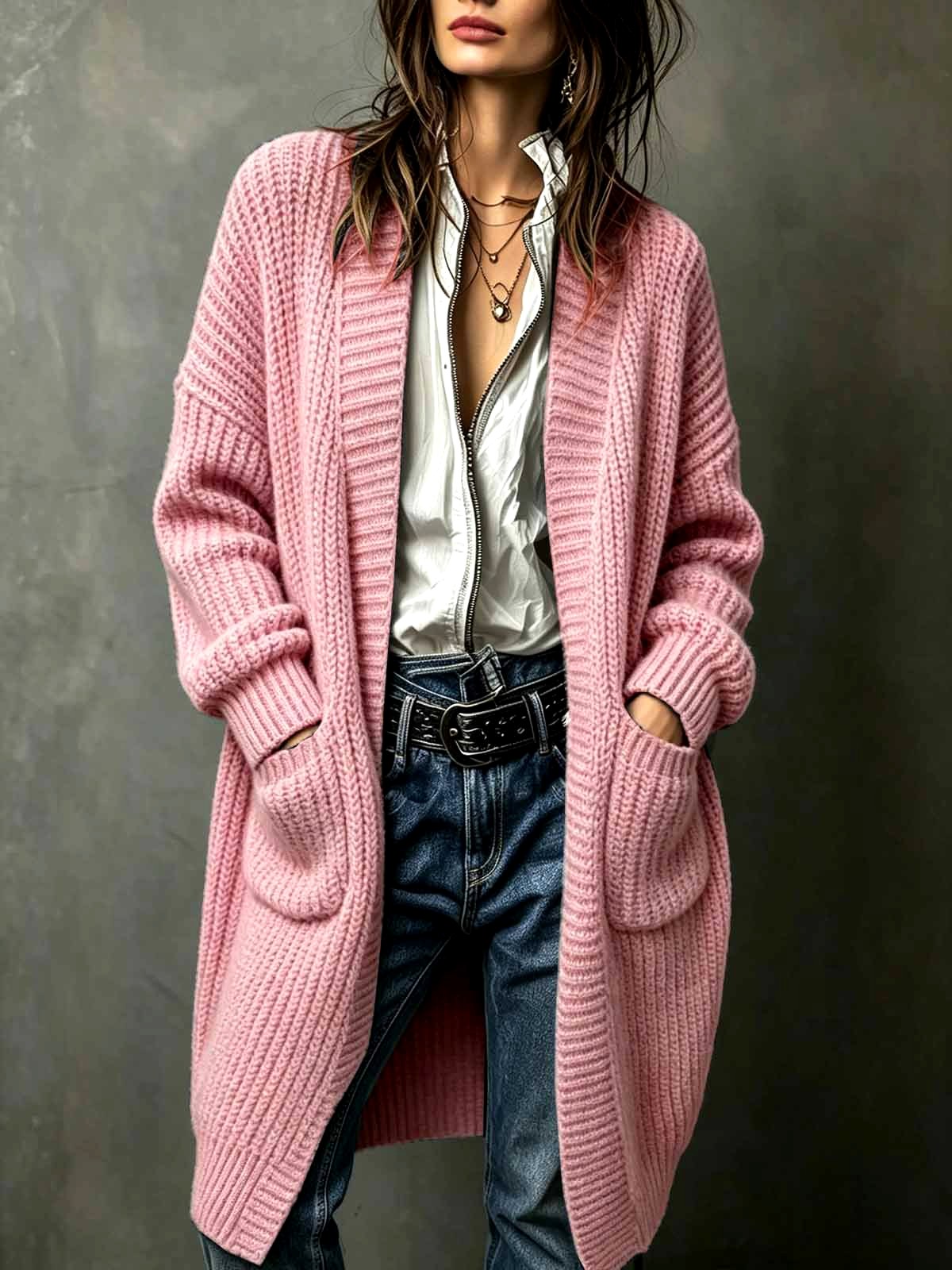 Sophia - Women's Long Knit Cardigan