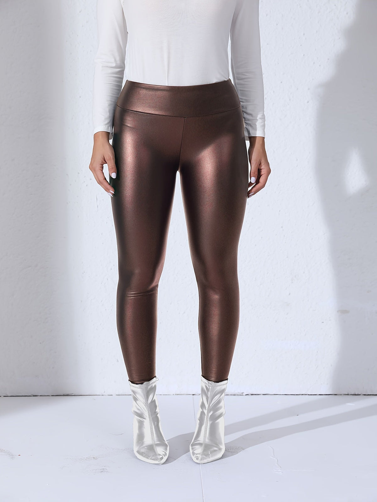 Women’s High-Waisted Faux Leather Leggings