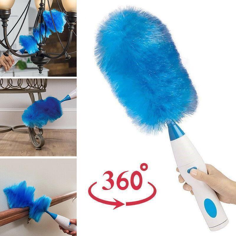 Spinning Duster | Rotating Microfiber Head | 2 Interchangeable Heads