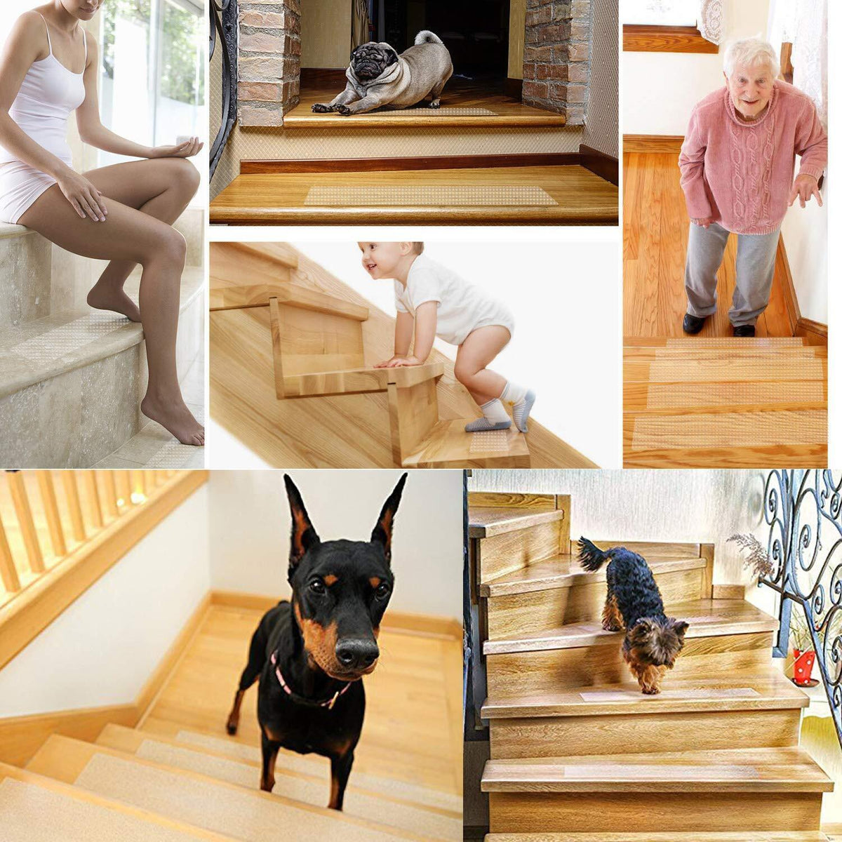 Stair Treads | Clear Anti-Slip | 10 x 61 cm