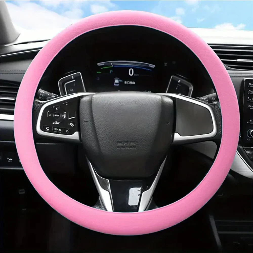 Steering Wheel Cover | Textured Silicone Non-Slip | Elastic Stretch Fit