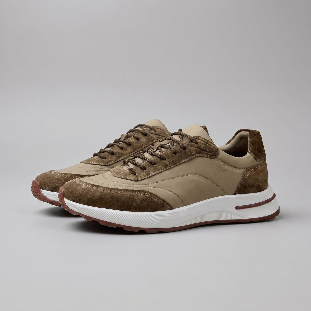 Stellan | Men's Suede Panel Lace-Up Sneakers