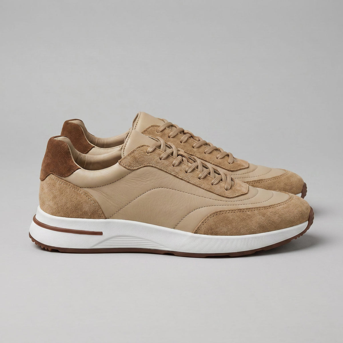 Stellan | Men's Suede Panel Lace-Up Sneakers